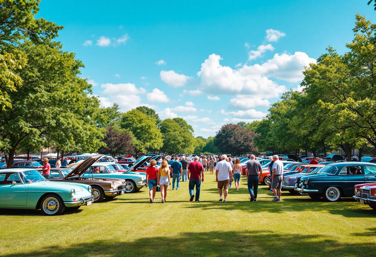 Photo - a car show in a community park