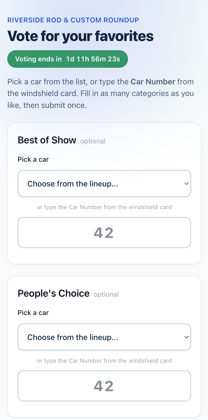 Screenshot - spectator voting on a phone