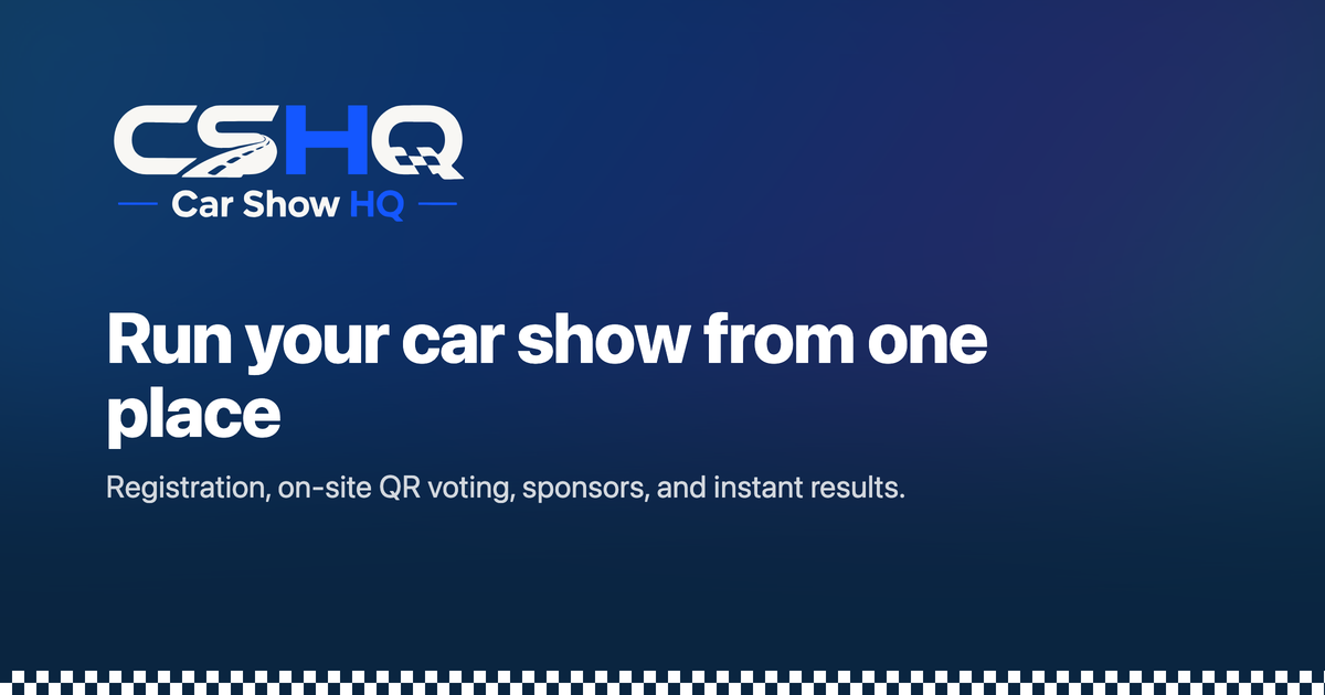 Car Show HQ logo on a dark background