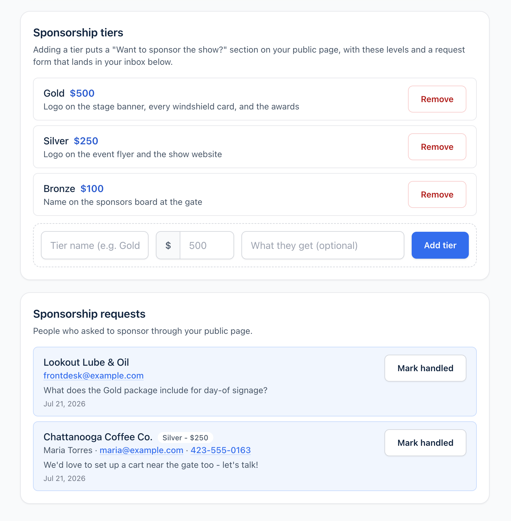 Screenshot - tip jar prompt during checkout